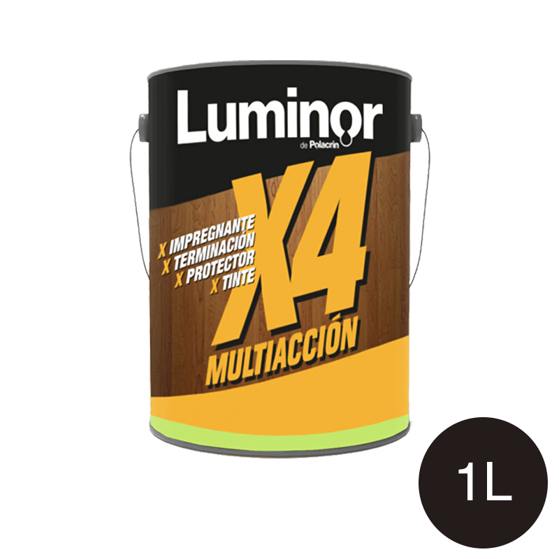 Impregnante protector madera Luminor x4 Multiaccion exterior interior nogal satinado lata x 1l