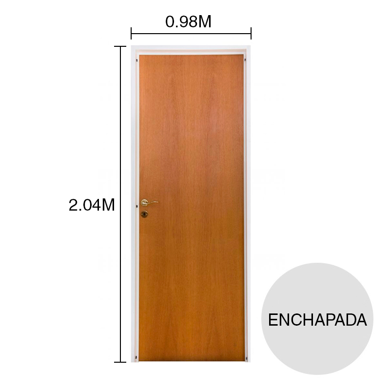 Puerta interior derecha 90 Enchapada cedro marco chapa 980mm x 2.04m