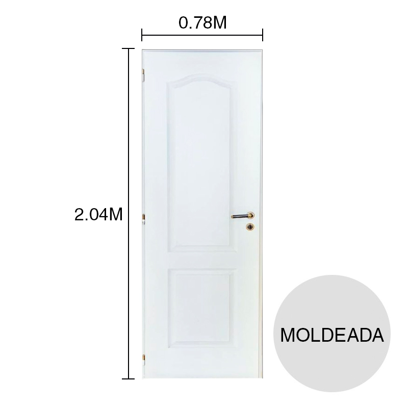 Puerta interior izquierda 70 Moldeada blanco marco chapa 780mm x 2.04m