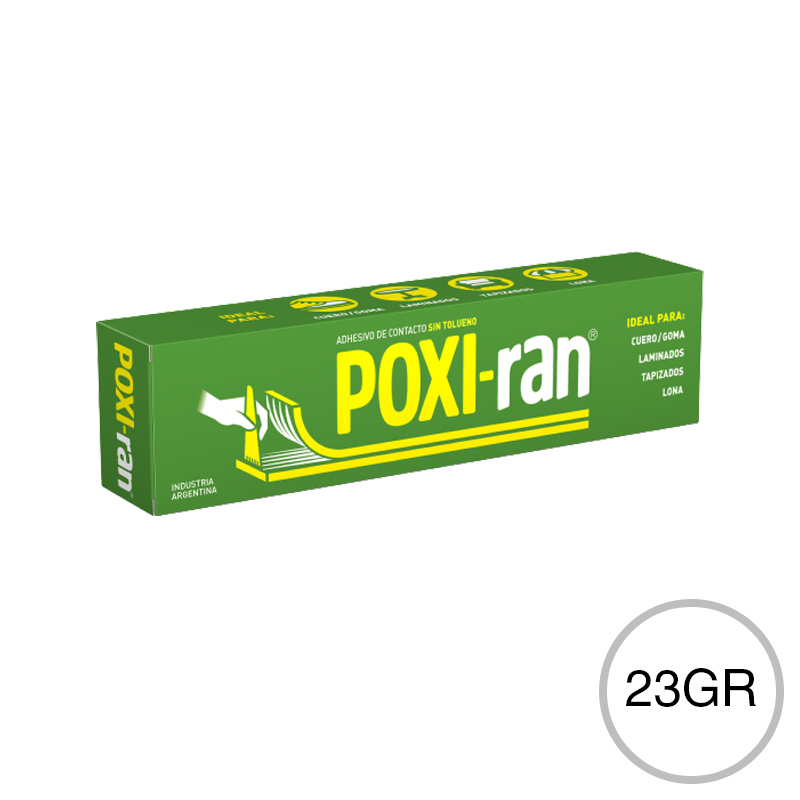 Adhesivo contacto Poxi-Ran s/tolueno pomo x 23gr