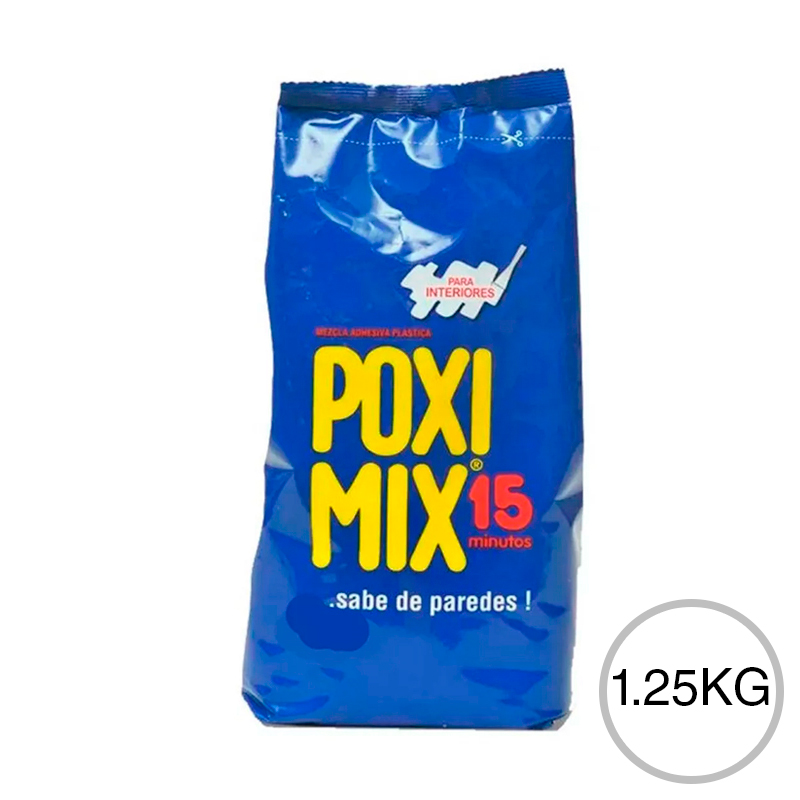Mezcla adhesiva selladora yeso Poxi-Mix 15 minutos interior bolsa x 1.25kg