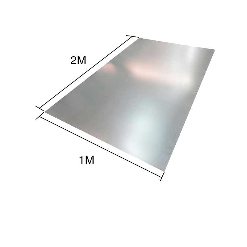 Chapa lisa galvanizada N°22 1m x 2m x 0.7mm