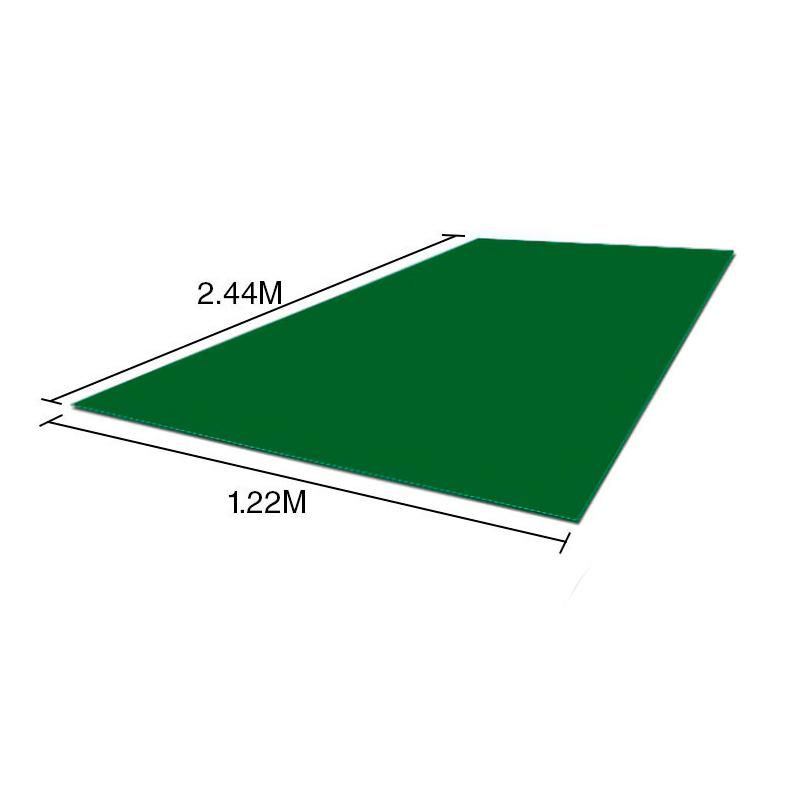 Chapa&#x20;lisa&#x20;prepintada&#x20;C25&#x20;verde&#x20;1.22m&#x20;x&#x20;2.44m&#x20;x&#x20;0.50mm