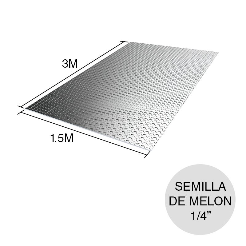 Chapa estampada semilla de melon 1/4" 1.5m x 3m x 6.35mm