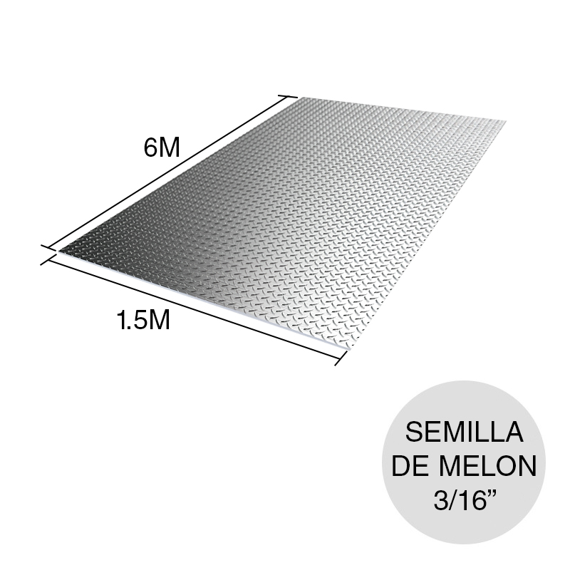 Chapa semilla de melon 3/16" 1.5m x 6m x 4.75mm
