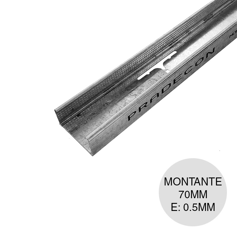 Perfil Drywall montante 70mm x 0.50mm x 2.6m