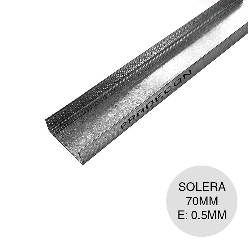 Perfil Drywall solera 70mm x 0.50mm x 2.6m