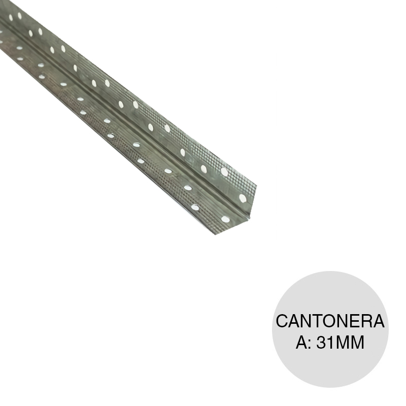 Perfil Drywall cantonera moleteado 31mm x 31mm x 2.6m