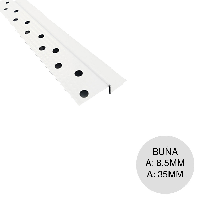 Perfil Drywall buña perimetral Z prepintado blanco 2.6m