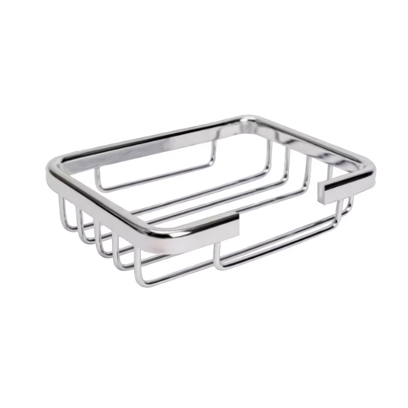 Jabonera rejilla baño metalica cromado brillante 30mm x 90mm x 120mm