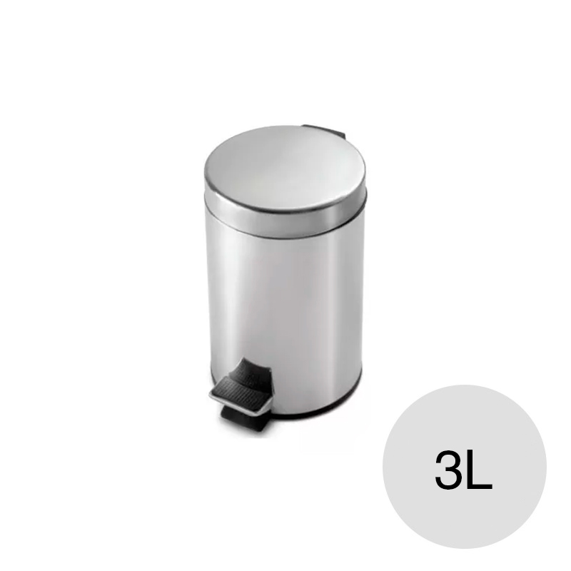 Cesto c/pedal acero inoxidable 3L