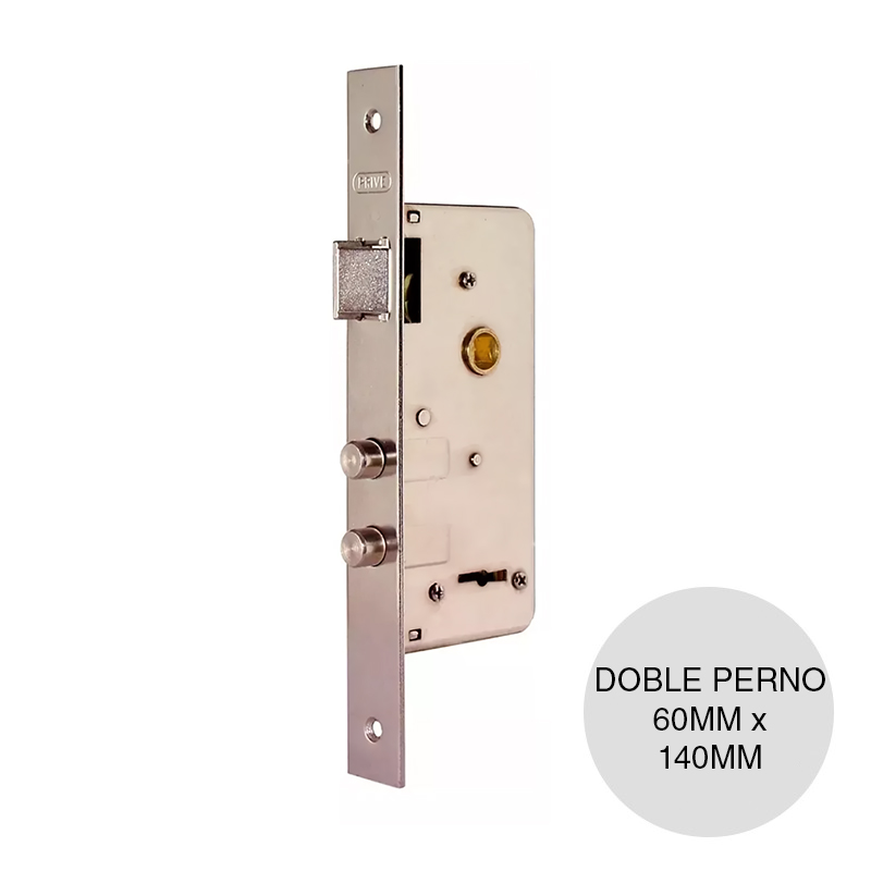 Cerrojo de seguridad doble perno caja x 60mm x 140mm frente x 25mm x 220mm