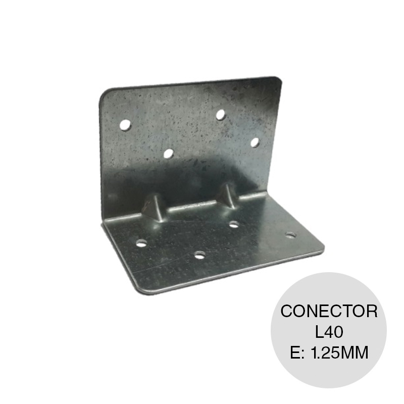 Conector steel framing L40 galvanizado angular 1.25mm x 40mm x 50mm x 70mm