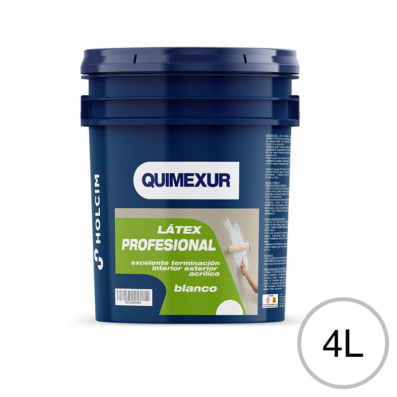 Pintura latex Profesional exterior interior blanco mate lata x 4l