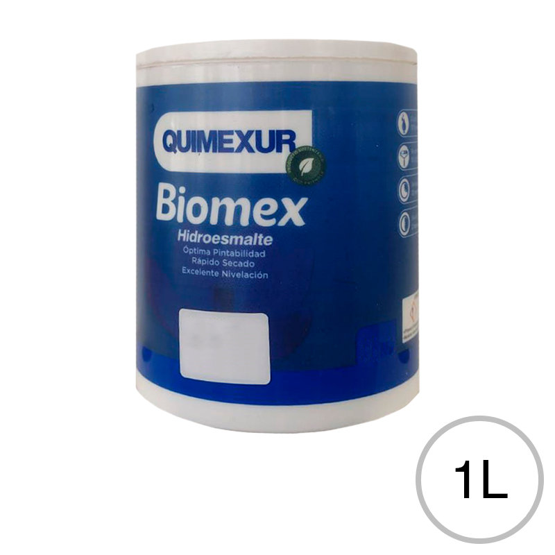 Hidroesmalte acrilico Biomex exterior interior blanco satinado pote x 1l