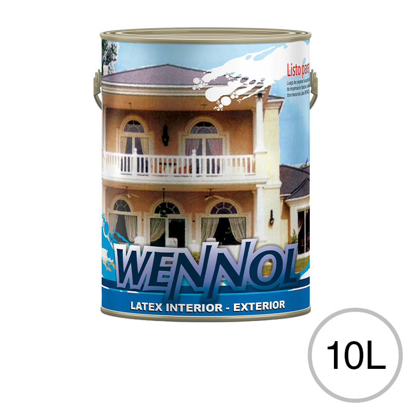 Pintura latex acrilica Wennol exterior interior blanco mate balde x 10l