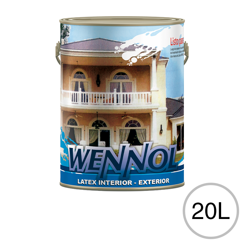 Pintura latex acrilica Wennol exterior interior blanco mate balde x 20l