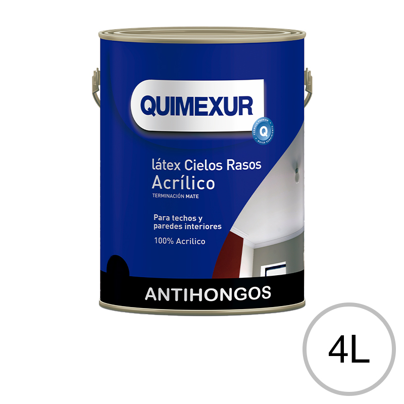 Latex acrilico Cielorraso antihongos interior blanco mate balde x 4l