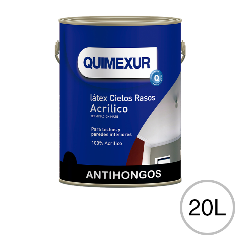 Latex acrilico Cielorraso antihongos interior blanco mate balde x 20l