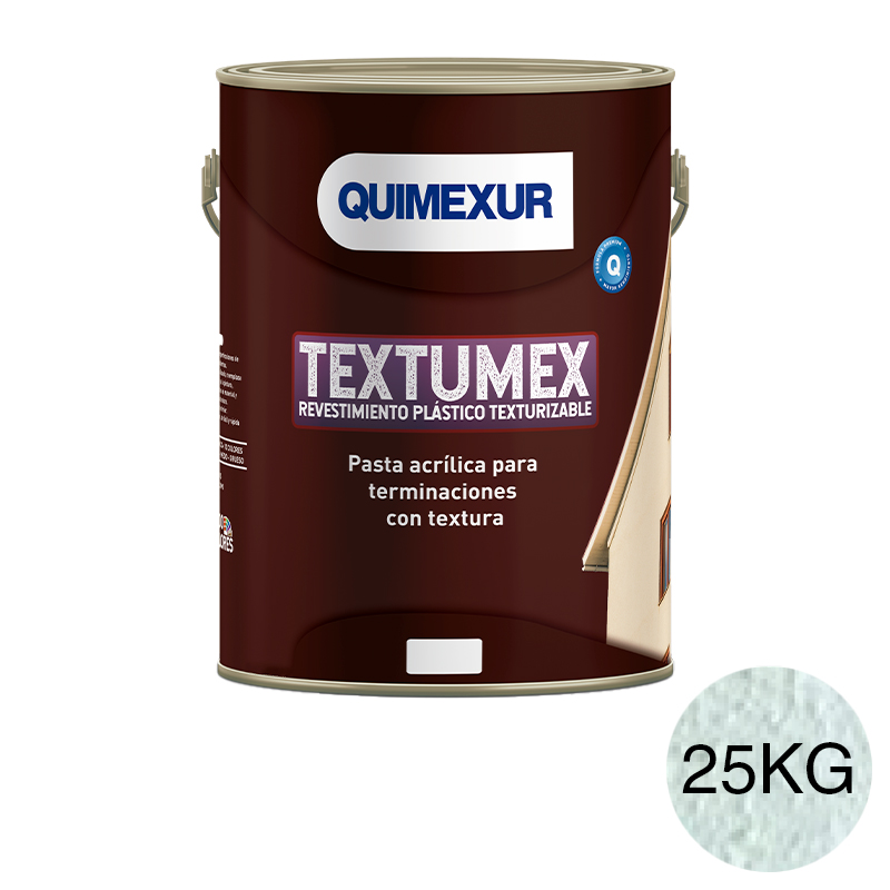 Revestimiento plastico texturizable Textumex Efectos grano medio exterior interior blanco balde x 25kg