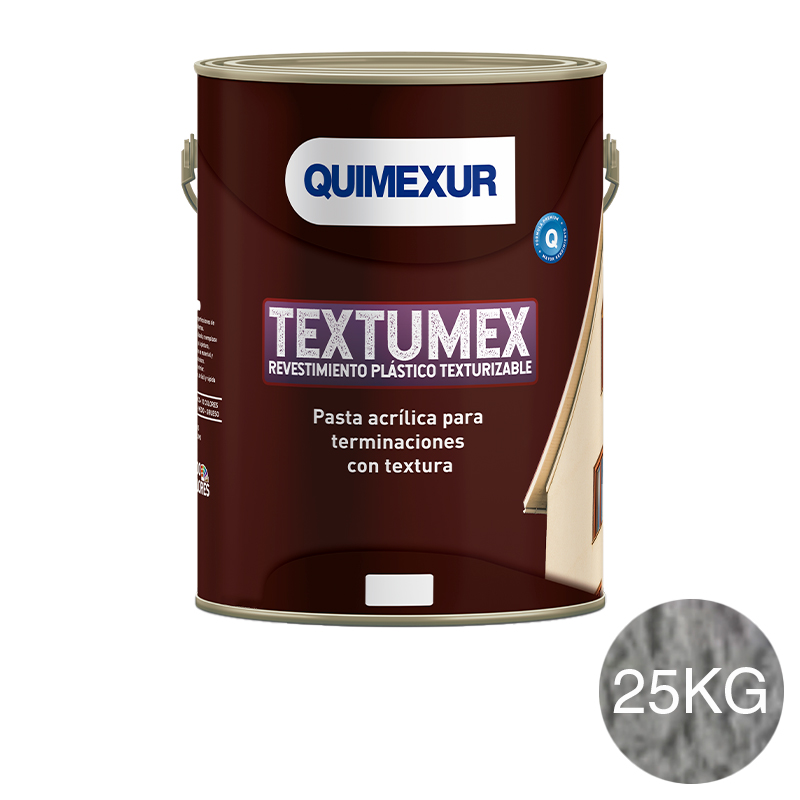 Revestimiento plastico texturizable Textumex Efectos grano medio exterior interior gris balde x 25kg