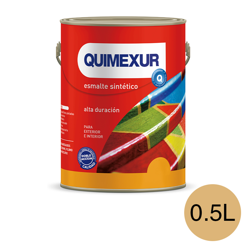 Esmalte sintetico Doble Accion exterior interior crema brillante lata x 0.5l