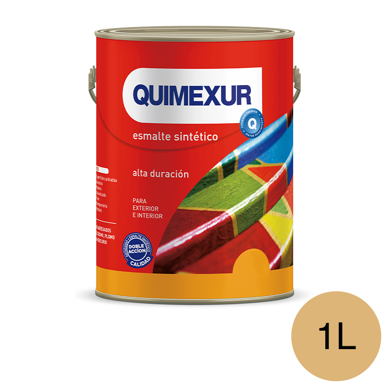 Esmalte sintetico Doble Accion exterior interior crema brillante lata x 1l