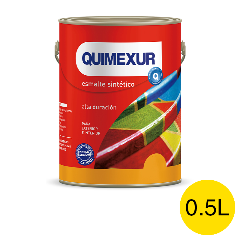 Esmalte sintetico Doble Accion exterior interior amarillo brillante lata x 0.5l