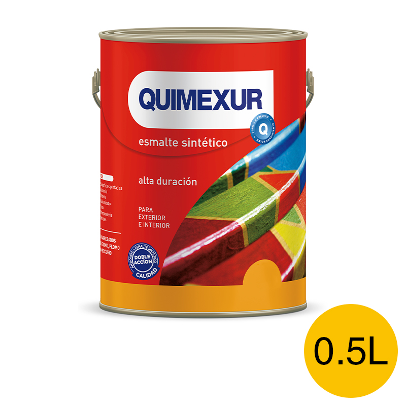 Esmalte sintetico Doble Accion exterior interior amarillo cromo brillante lata x 0.5l