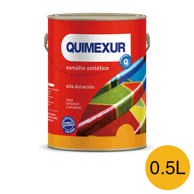 Esmalte sintetico Doble Accion exterior interior amarillo caterpiller brillante lata x 0.5l