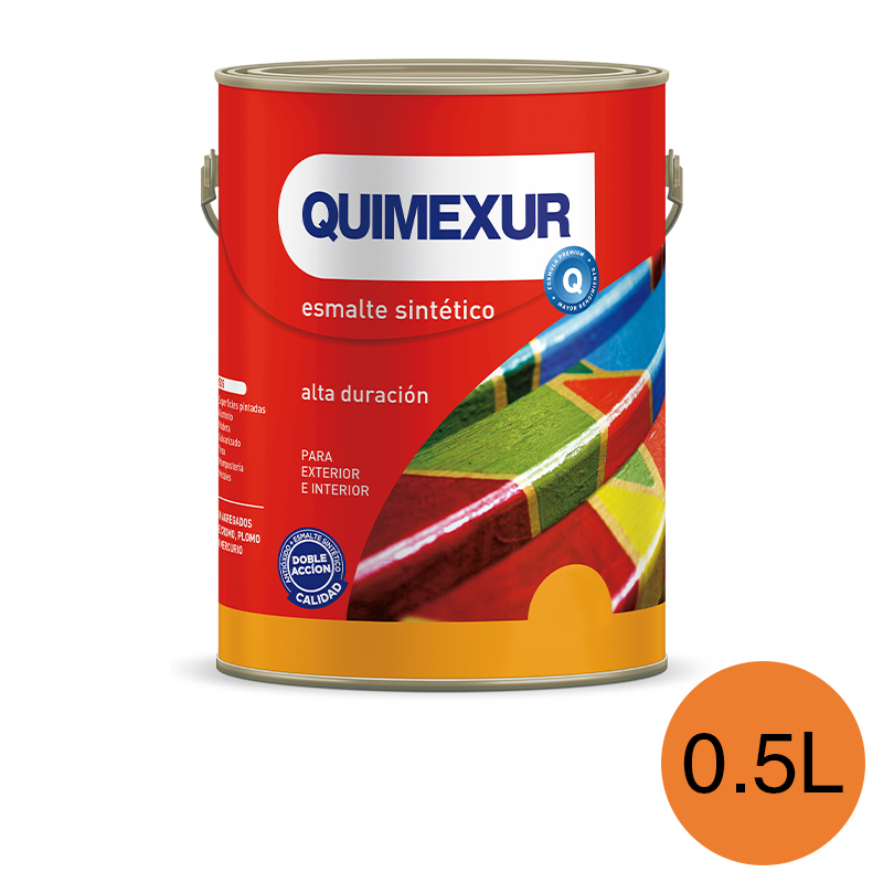 Esmalte sintetico Doble Accion exterior interior naranja brillante lata x 0.5l