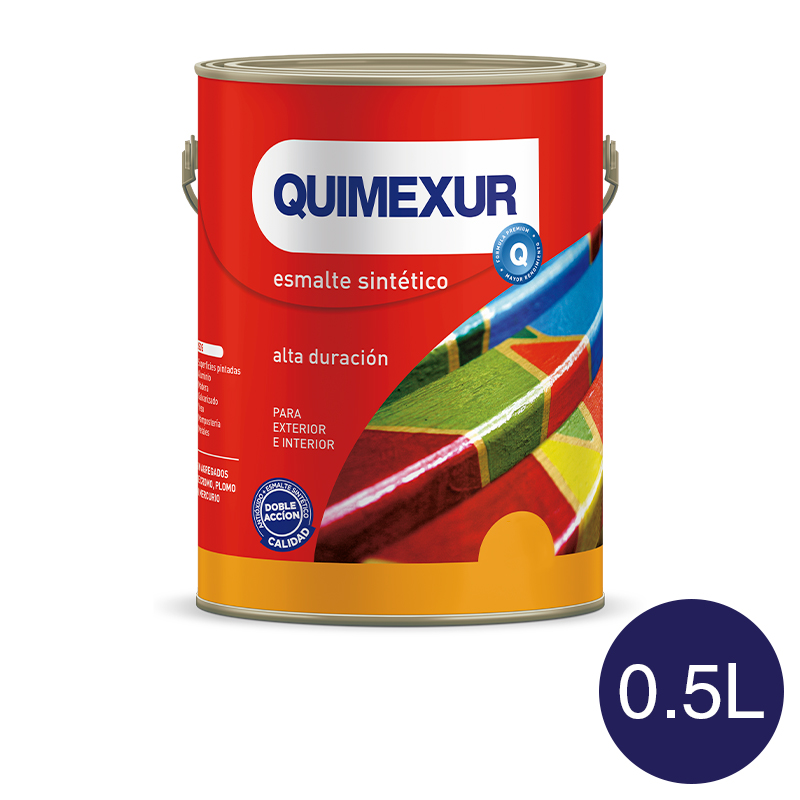 Esmalte sintetico Doble Accion exterior interior azul marino brillante lata x 0.5l