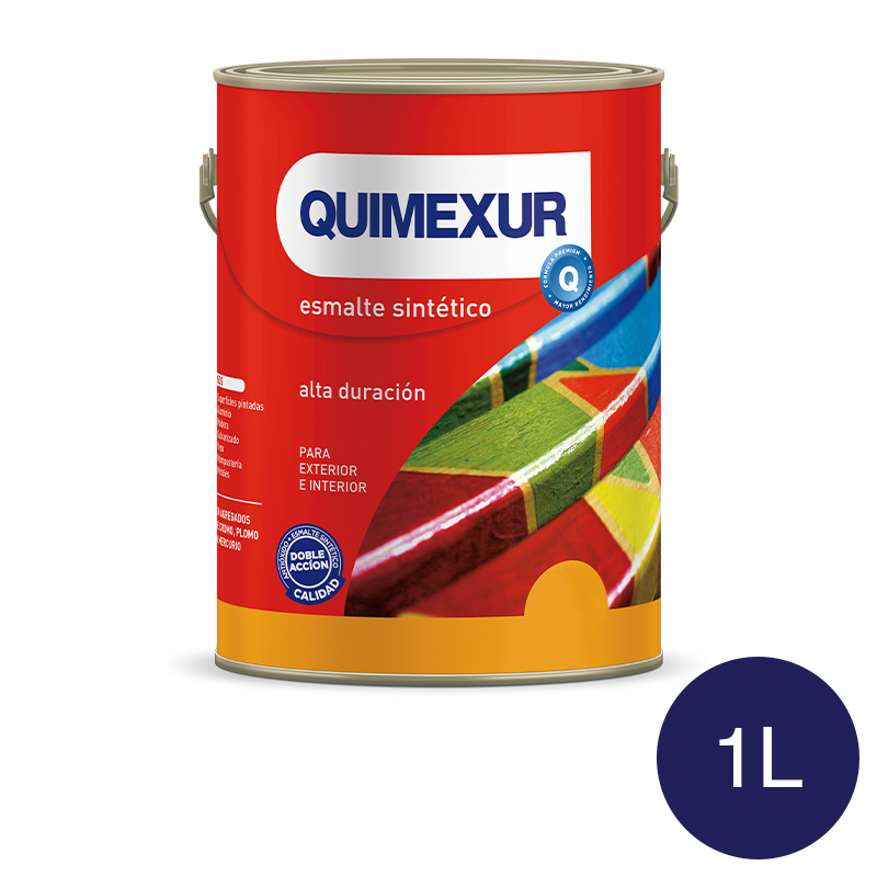 Esmalte sintetico Doble Accion exterior interior azul marino brillante lata x 1l