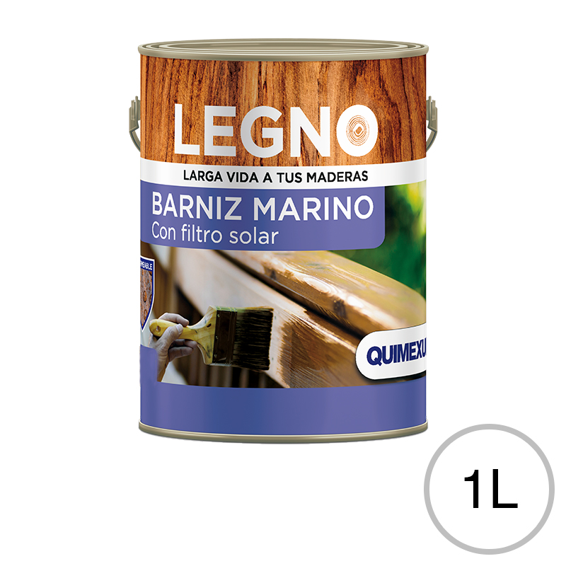 Barniz sintetico marino Legno filtro solar exterior interior transparente brillante lata x 1l