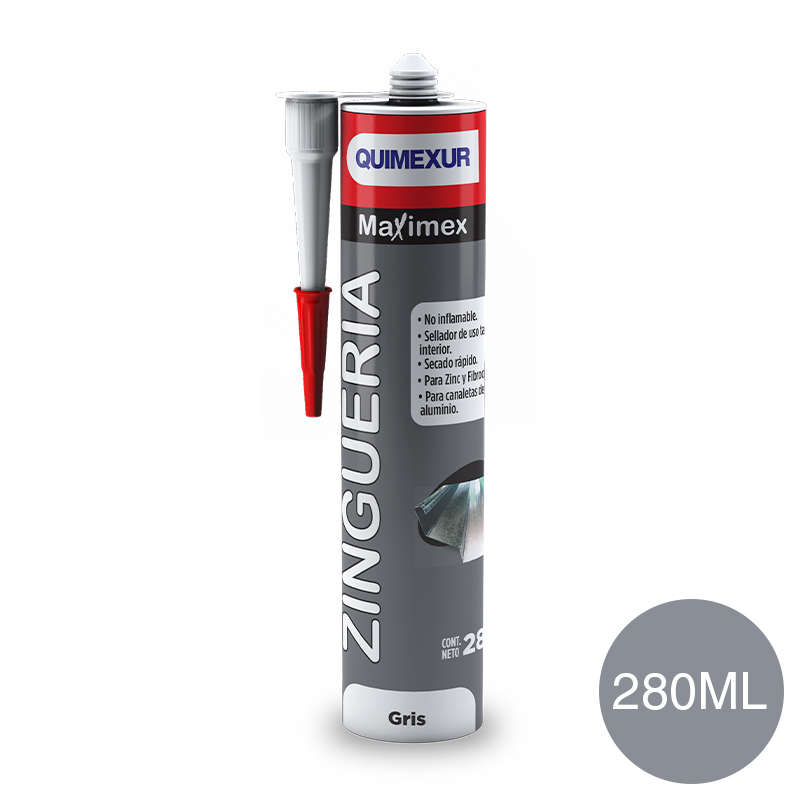 Sellador zingueria Maximex p/metales gris cartucho x 280ml