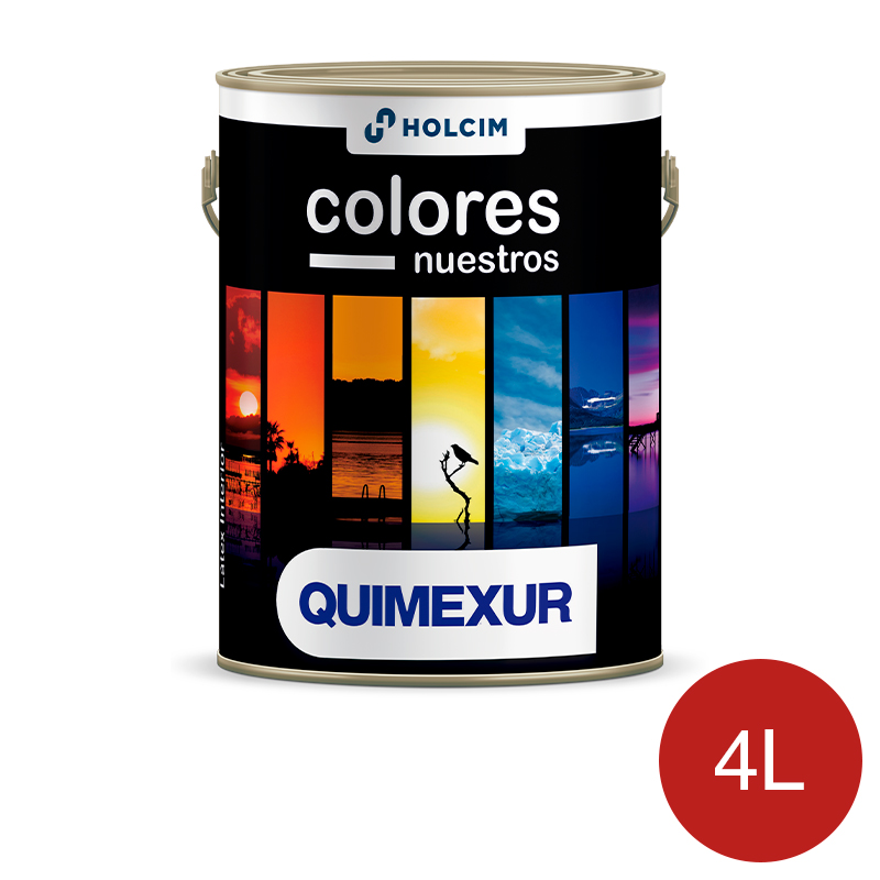 Latex acrilico Colores Nuestros interior rojo cafayate mate lata x 4l