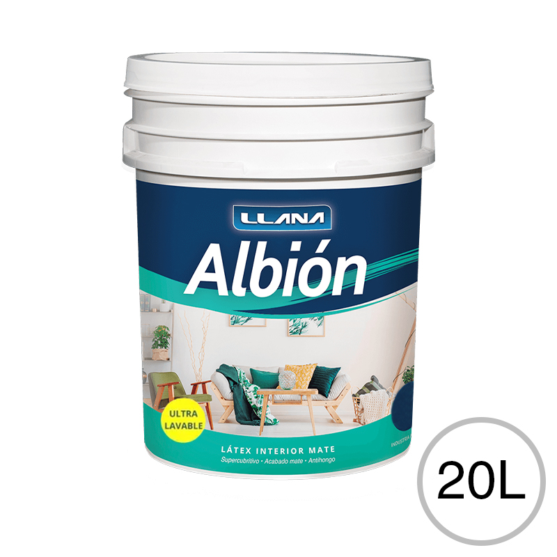 Pintura latex Albion Ultralavable interior blanco mate balde x 20l