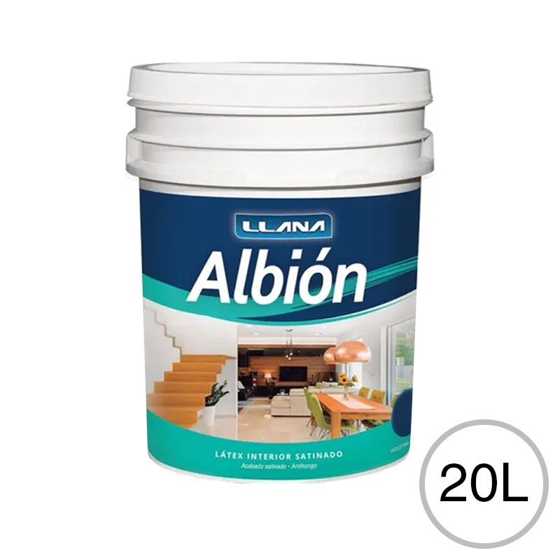Pintura latex Albion interior blanco satinado aterciopelado balde x 20l