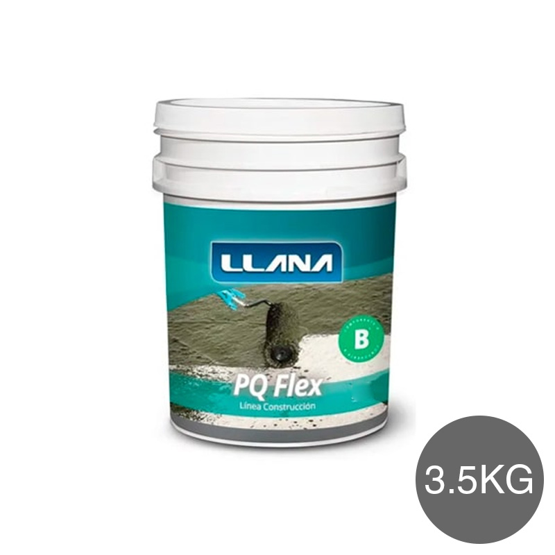 Impermeabilizante cementicio PQ Flex bicomponente exterior interior cemento balde x 3.5kg