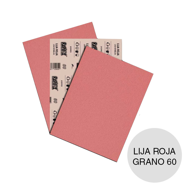 Lija roja grano 60 hoja 230mm x 280mm