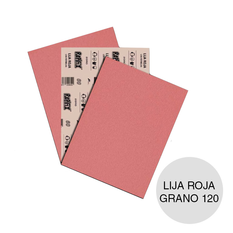 Lija roja grano 120 hoja 230mm x 280mm