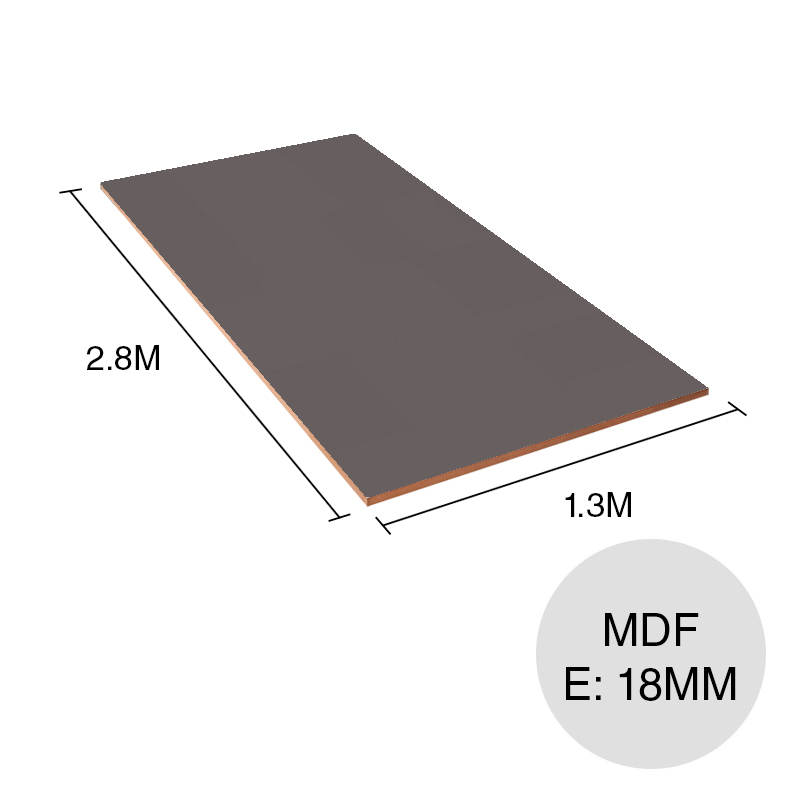 Tablero MDF Rauvisio bigio metallic brillante 18mm x 1.3m x 2.8m