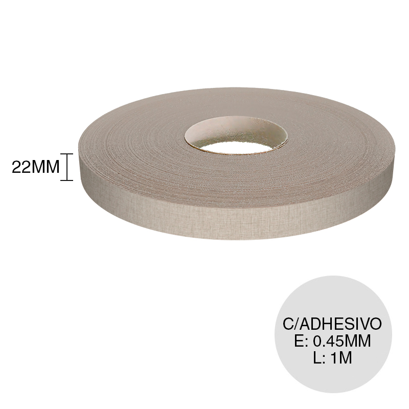 Canto ABS con adhesivo seda giorno 0.45mm x 22mm x 1m