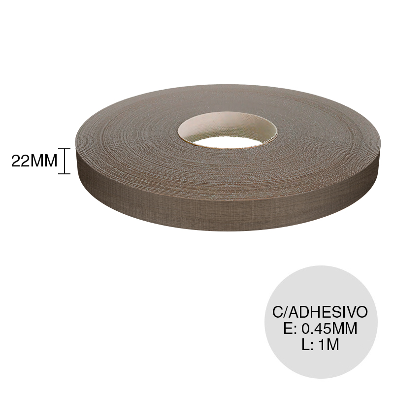 Canto ABS con adhesivo carvalho aserrado 0.45mm x 22mm x 1m