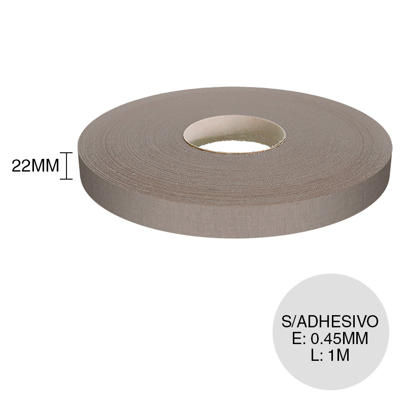Canto ABS sin adhesivo seda notte 0.45mm x 22mm x 1m
