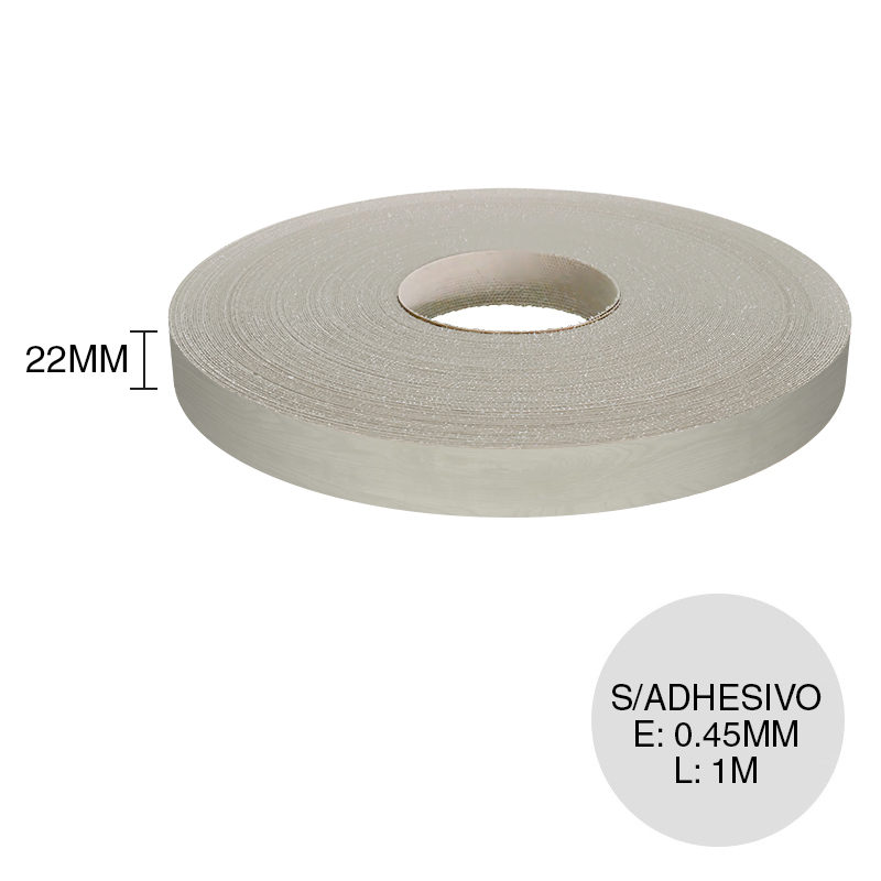 Canto ABS sin adhesivo amaranto 0.45mm x 22mm x 1m
