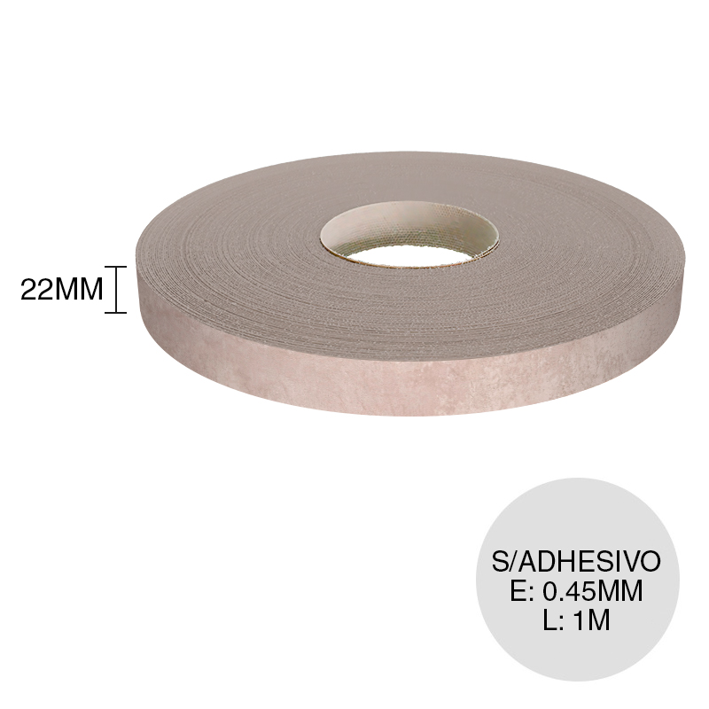 Canto ABS sin adhesivo home stucco 0.45mm x 22mm x 1m