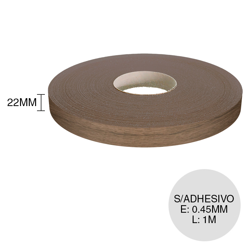 Canto ABS sin adhesivo terrarum 0.45mm x 22mm x 1m