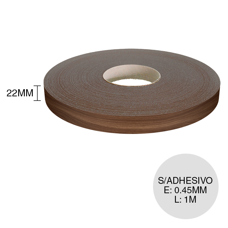 Canto ABS sin adhesivo teka oslo 0.45mm x 22mm x 1m