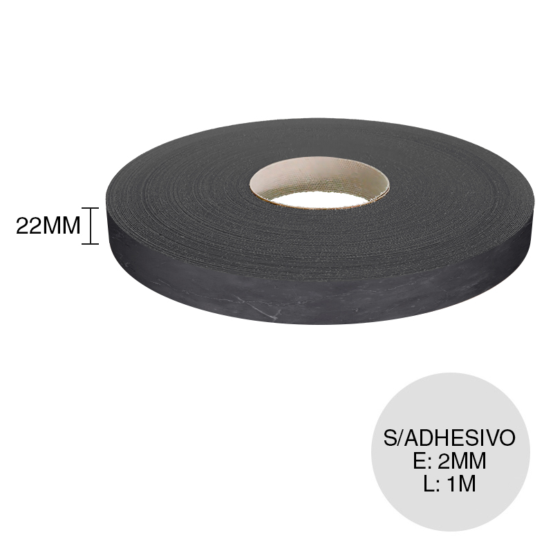 Canto ABS sin adhesivo amberes 2mm x 22mm x 1m